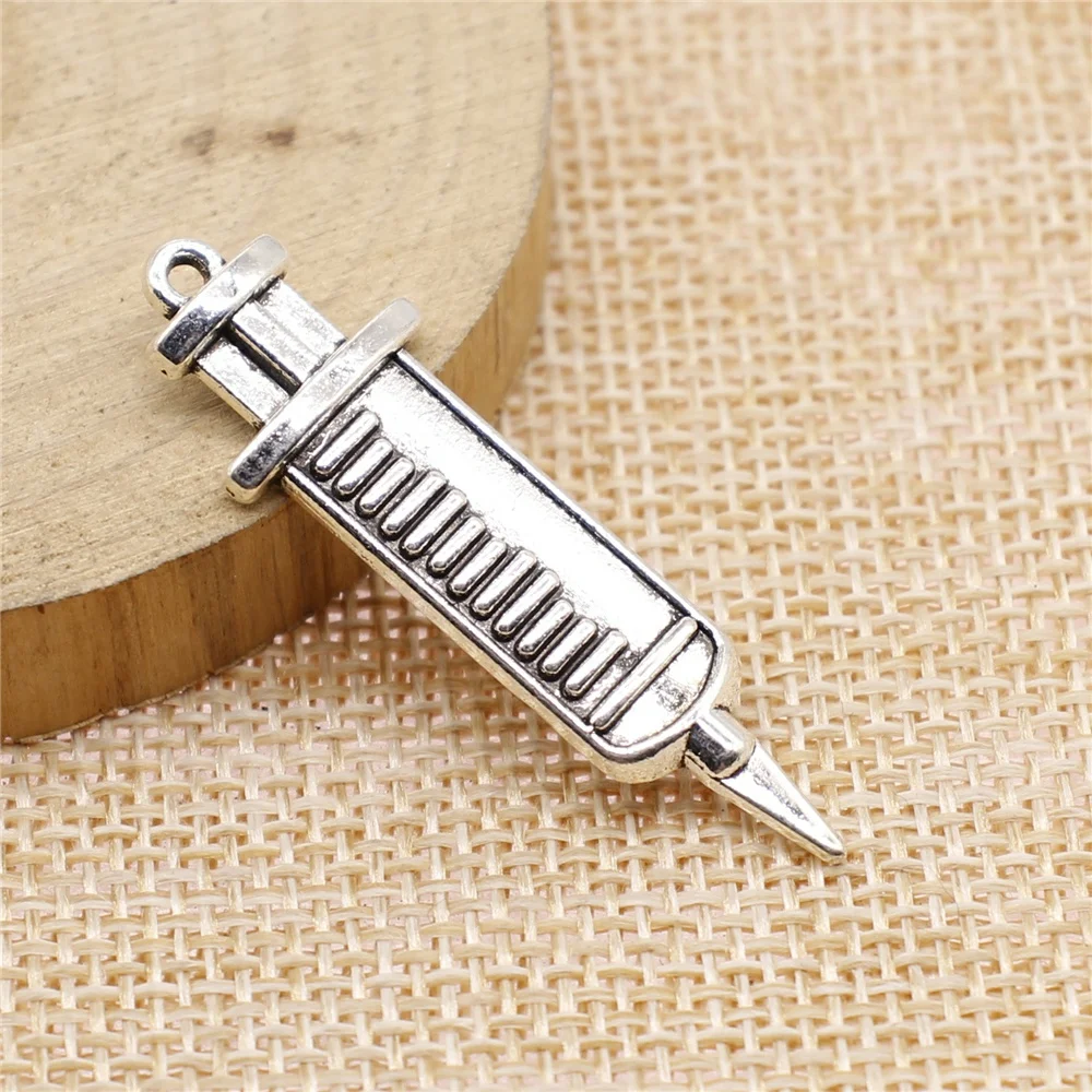 

10 шт., подвески WYSIWYG в виде шприца, 13 х43 мм, 2 цвета