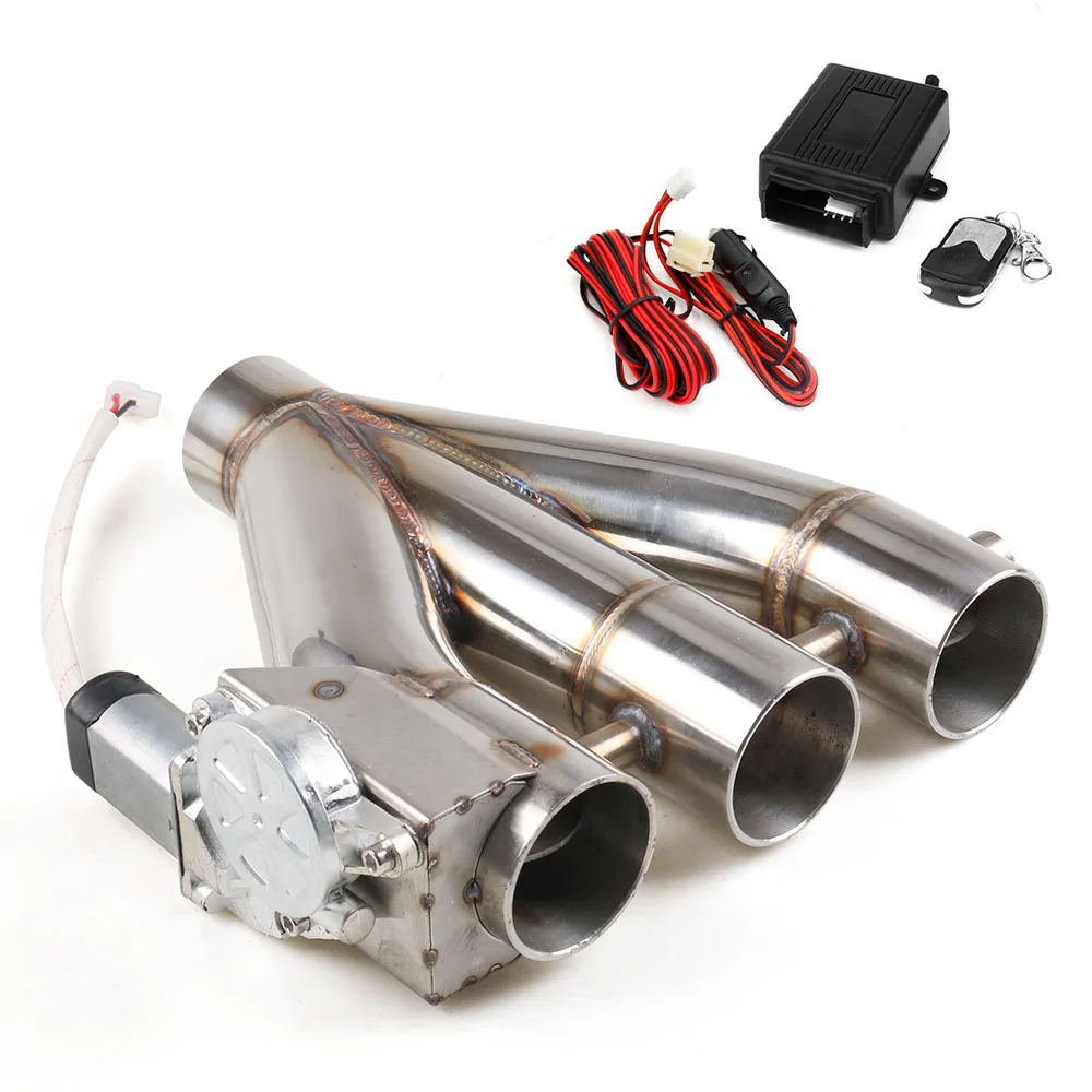 Электрическая выхлопная труба из нержавеющей стали 2 5 дюйма 3 0 тройной клапан с