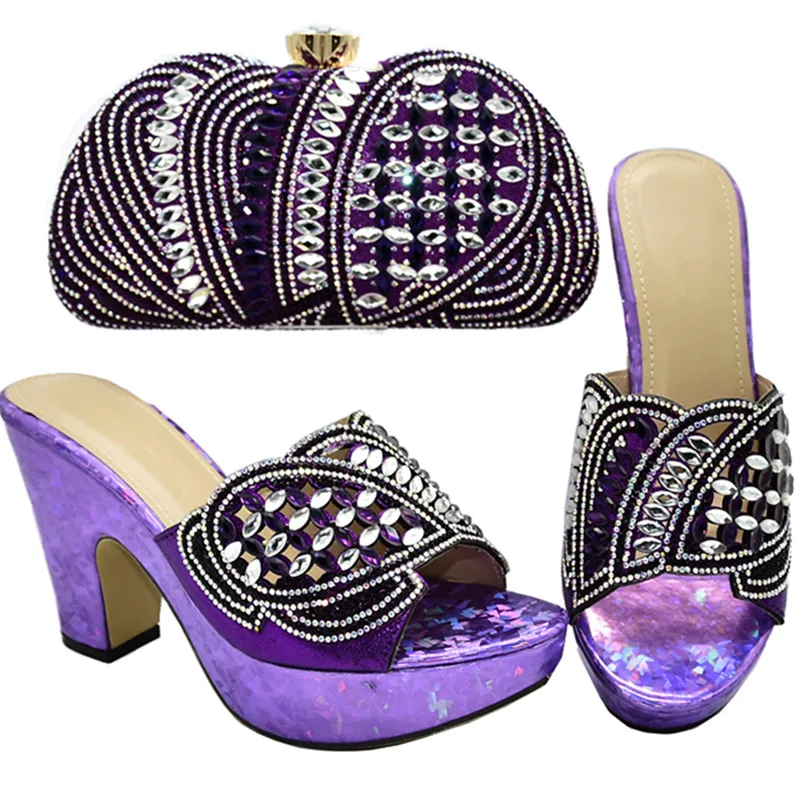 Модный Элегантный комплект из обуви и сумки на каблуке итальянская дизайнерская