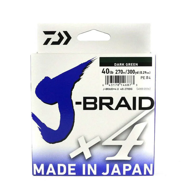 Daiwa Fishing Line J Braid X4 270 m Fluorescent PE Braided 4 Strand Carp | Спорт и развлечения