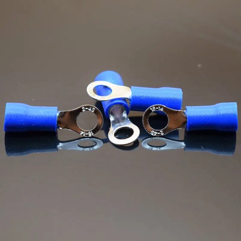 RV2-4 Blue Ring Insulated Wire Connector Electrical Crimp Terminal Cable for 1.5-2.5mm2 100PCS/Pack RV2.5-4 RV | Обустройство дома
