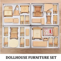 dollhouse furniture set model 4 sets optional doll house miniatures accessories living room kitchen dining room bedroom