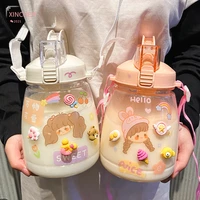 xinchen 1100ml cartoon cute super large capacity 1200ml with straw bottle new trendy pot portable cute summer cup