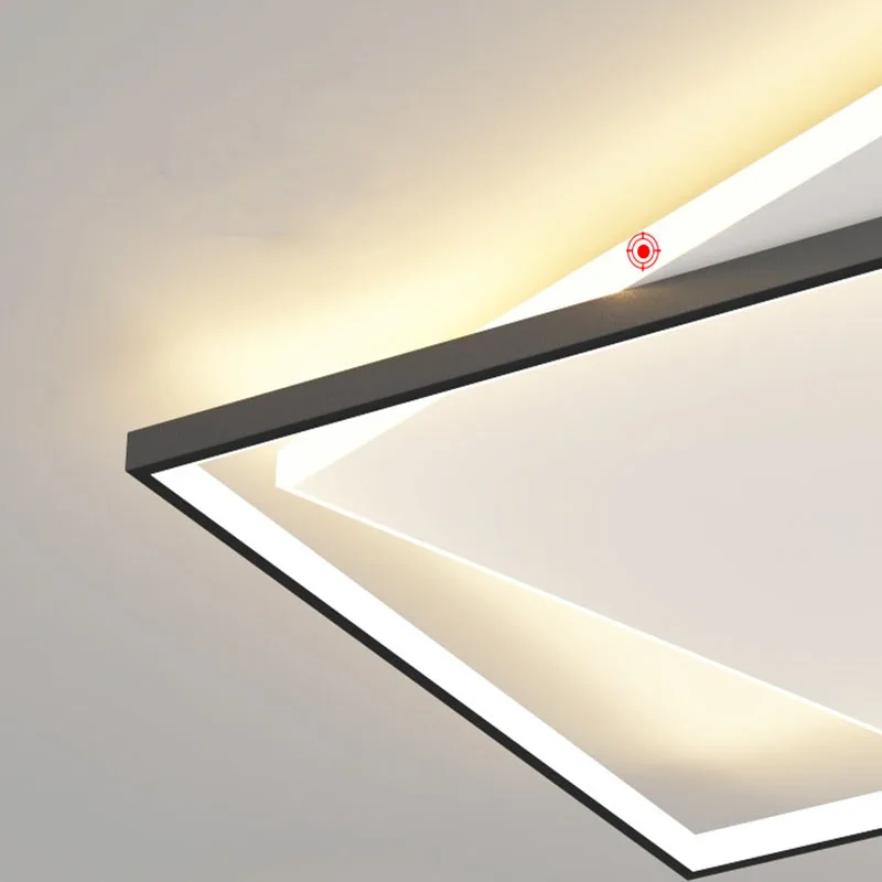 

Modern Ultra-Thin Intelligent Voice Iron Art Ceiling Light Black and White LED Luxury Living Room Bedroom Decorative Light