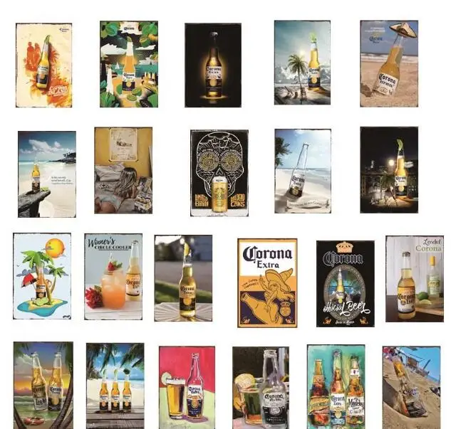 

Плакат с надписью «Корона Экстра», металлические жестяные знаки, наклейки на стену в стиле ретро для бара, паба, кафе, украшение, художествен...