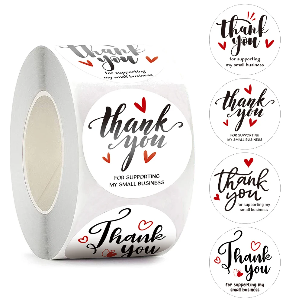 

500 Pcs Round White Thank You Stickers Small Business Supplies Thank You for Your Business Stickers Baking Package Seal Label