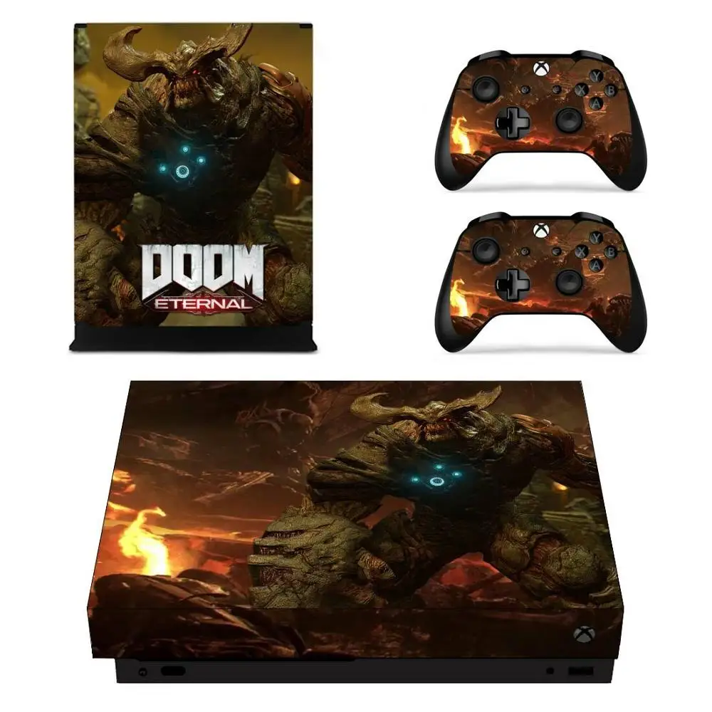 Для Xbox One X стикер s Doom виниловое покрытие Наклейки Обложка Pegatinas Adesivos для one