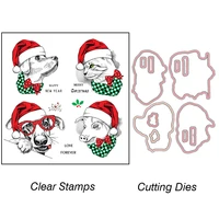 azsg lovely christmas mascot cutting dies clear stamps for diy scrapbooking decorative card making craft fun decoration supplies