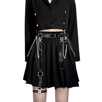 trendy punk trousers chain hiphop leather harness leg belt gothic adjustable body waist strap girl dress jeans skirt waistband