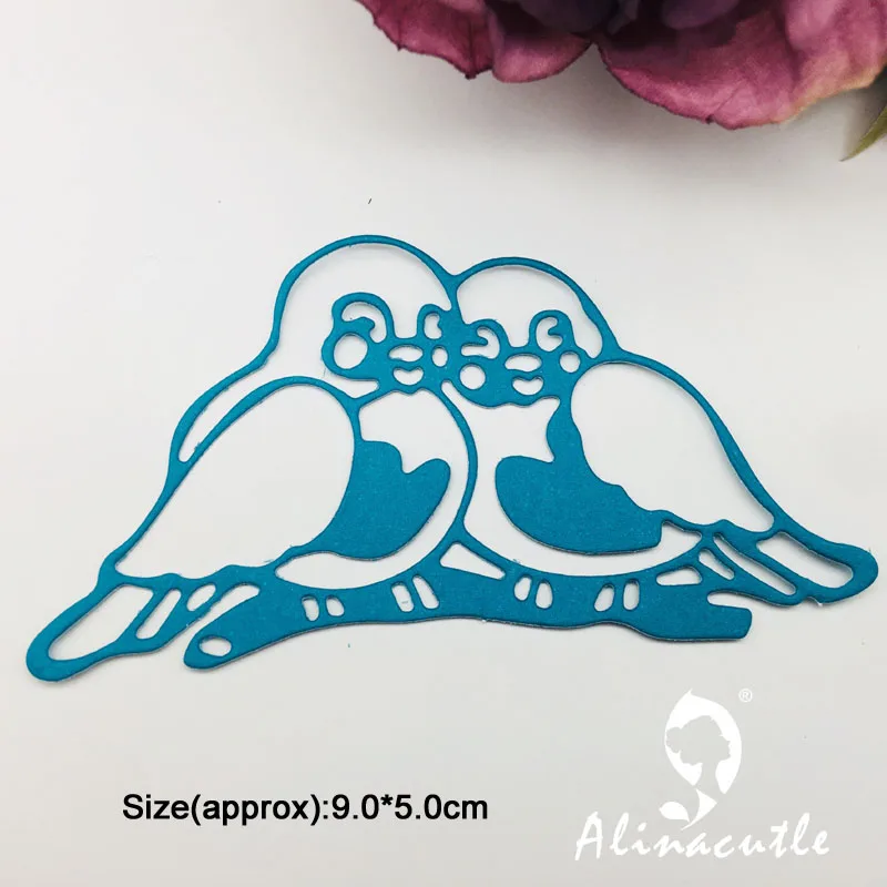 Металлическая высечка Двойное сердце Птицы Сделай Сам Скрапбукинг Бумага