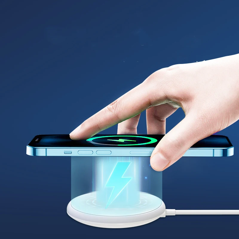 

15W Magnetic Wireless Charger with Type C Cable for iPhone 12 Samsung Xiaomi Huawei Phone Portable Mini Fast Charging Pad Mat