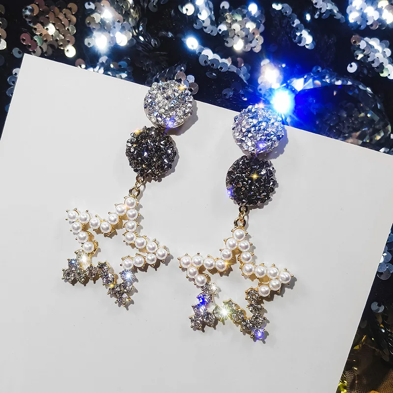 

Новое поступление, Модные металлические классические геометрические женские длинные висячие серьги из Южной Кореи, милые супер круглые же...