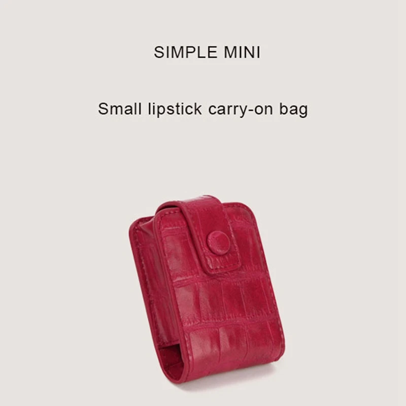 

Lipstick Cosmetic Bag with Mirror Makeup Bag Travel Pouch Organizer PU Leather Portable Small Storage Beauty Case