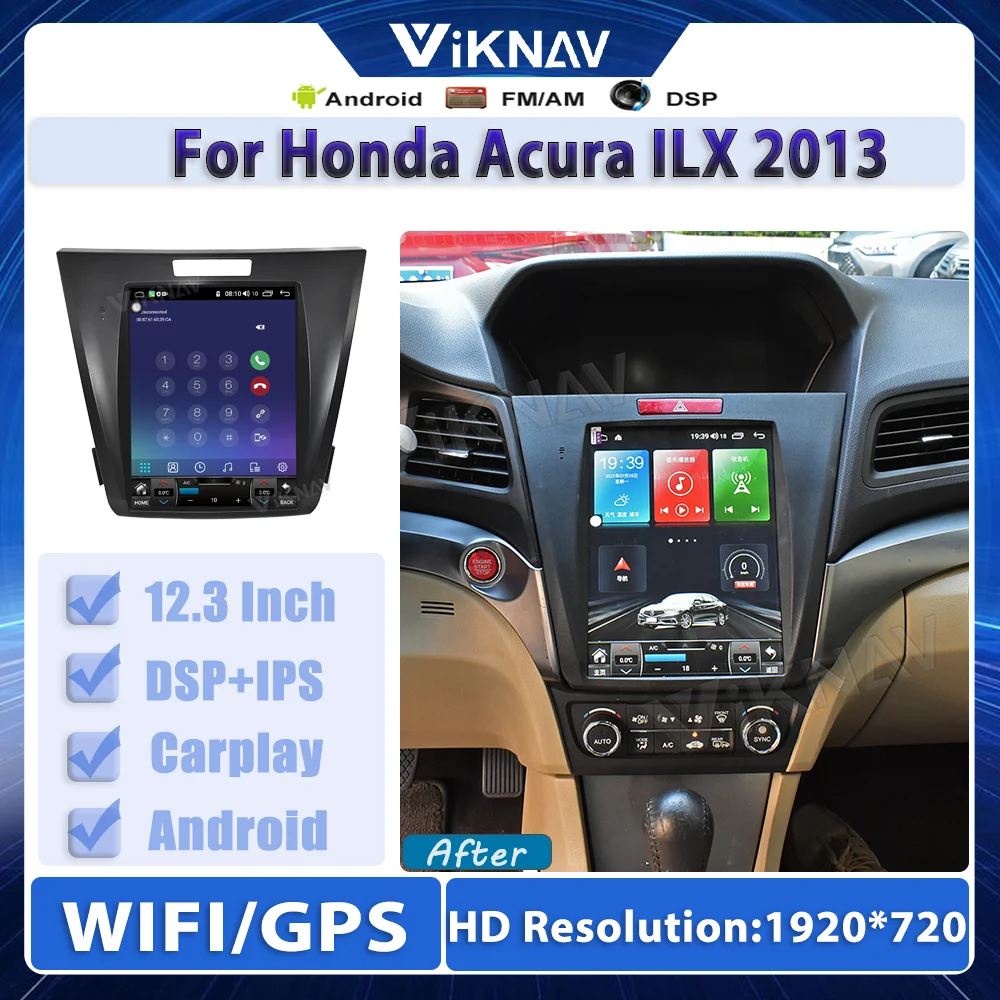 

12.3 INCH Horizontal Screen Android Car Radio For Honda Acura ILX 2013 Auto Stereo Multimedia Player GPS Navigation Head Unit