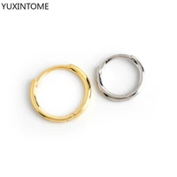 classic 925 sterling silver ear buckle for women trendy smooth small large circle hoop earrings punk hip hop jewelry accessories