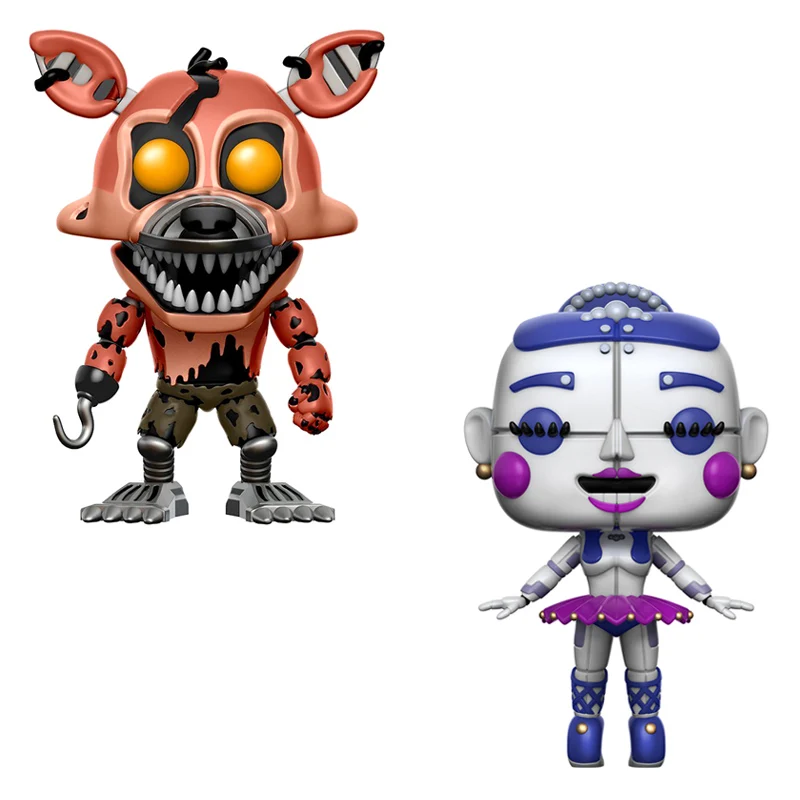 2PCS 10 шт. Five Nights At Freddy's Toys ПВХ Фигурки FNAF Бонни и Чика Фокси Funtime Фредди фазмедведь кукла кошмар медведь куклы - Цвет: 2PCS
