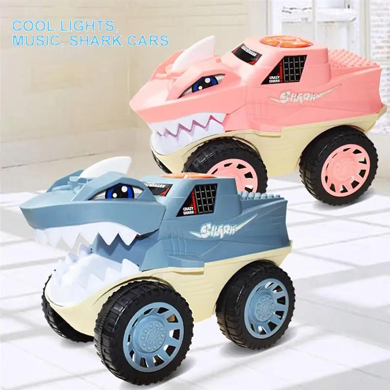 

Shark Vehicle Monster Truck Mouth Automatic Bite Battery Powered Shark Car with Lights Sounds Gift for Kids Boys Girls