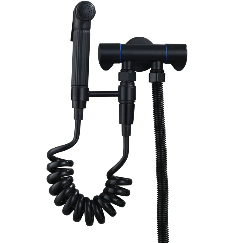 Черный смеситель для биде бытовой кран туалета и душа со шлангом анальная уборка