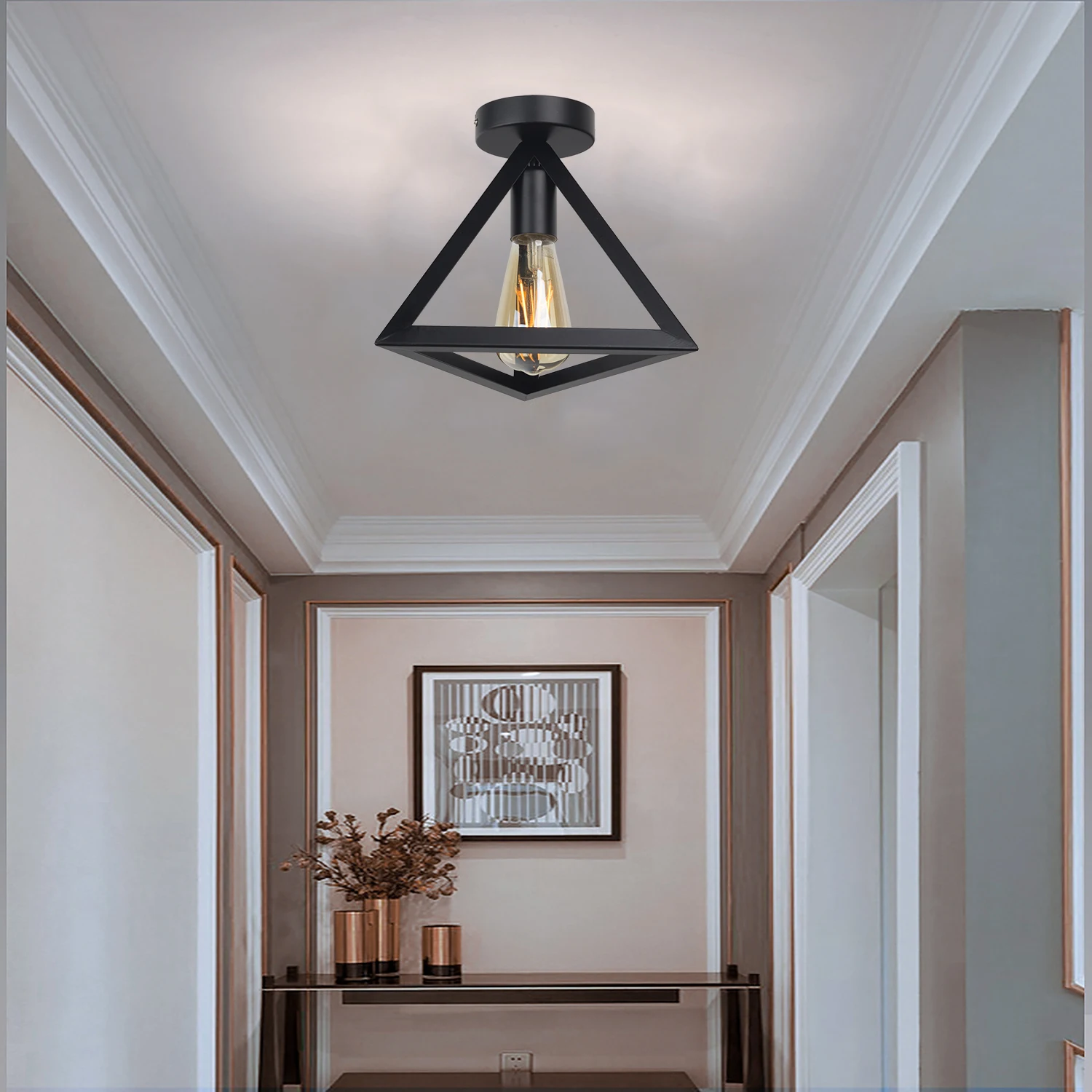 

Vintage Loft Black Iron Cage Led Ceiling Lamp Nordic Metal Light for Kitchen Bedroom Balcony Asile Bar E27 Ceiling Light Fixture