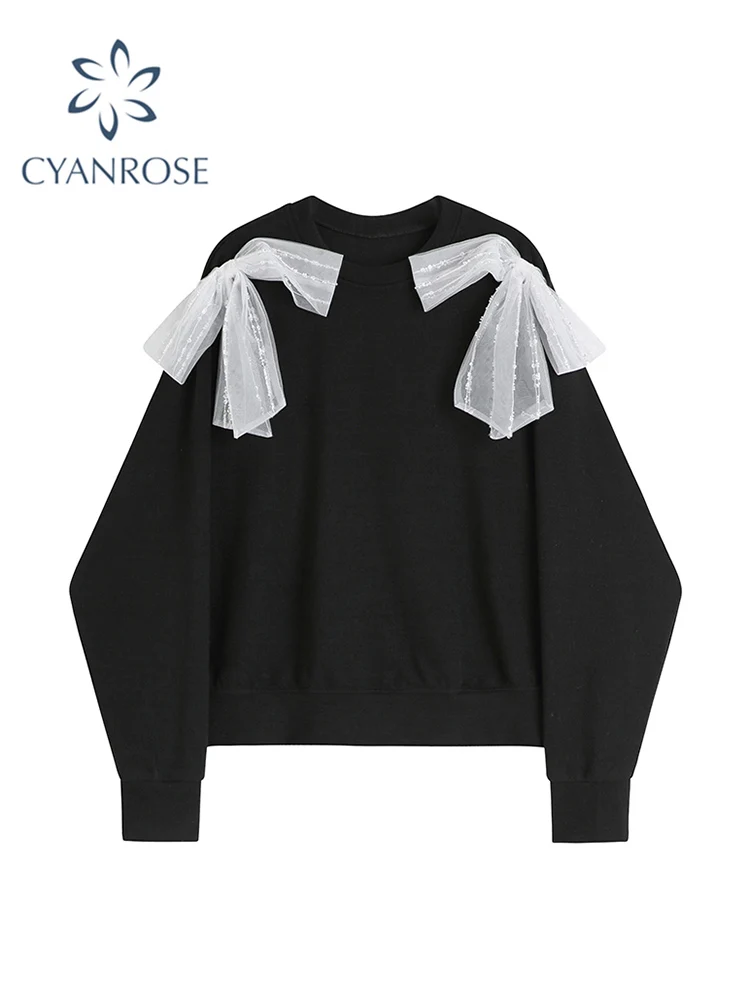 Женский пуловер с длинным рукавом Свободная Толстовка Оверсайз круглым вырезом