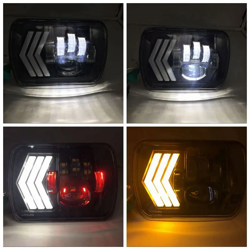 2 шт. 55 Вт 7X6 &quot5X7&quot светодиодный Фар Halo DRL для 86-95 Jeep Wrangler YJ 84-01 Cherokee XJ Ангельские