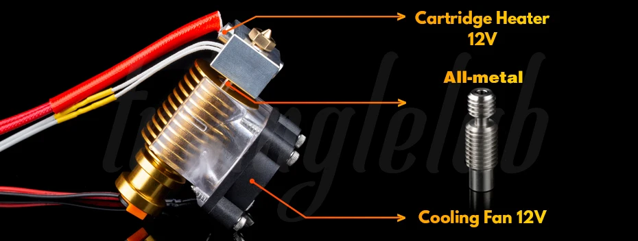 V6 Золотой радиатор v6 hotend 12 В/24 В дистанционного Bowen j-головка и вентилятор охлаждения кронштейн для E3D HOTEND для PT100 экструдер titan V6 насадка