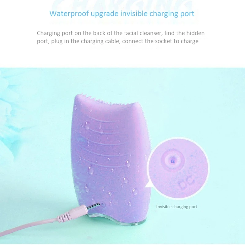 

Silicone Face Cleansing Brush Mini Electric Massage Waterproof Facial Cleansing Tool Soft Deep Face Pore Cleanser Brush