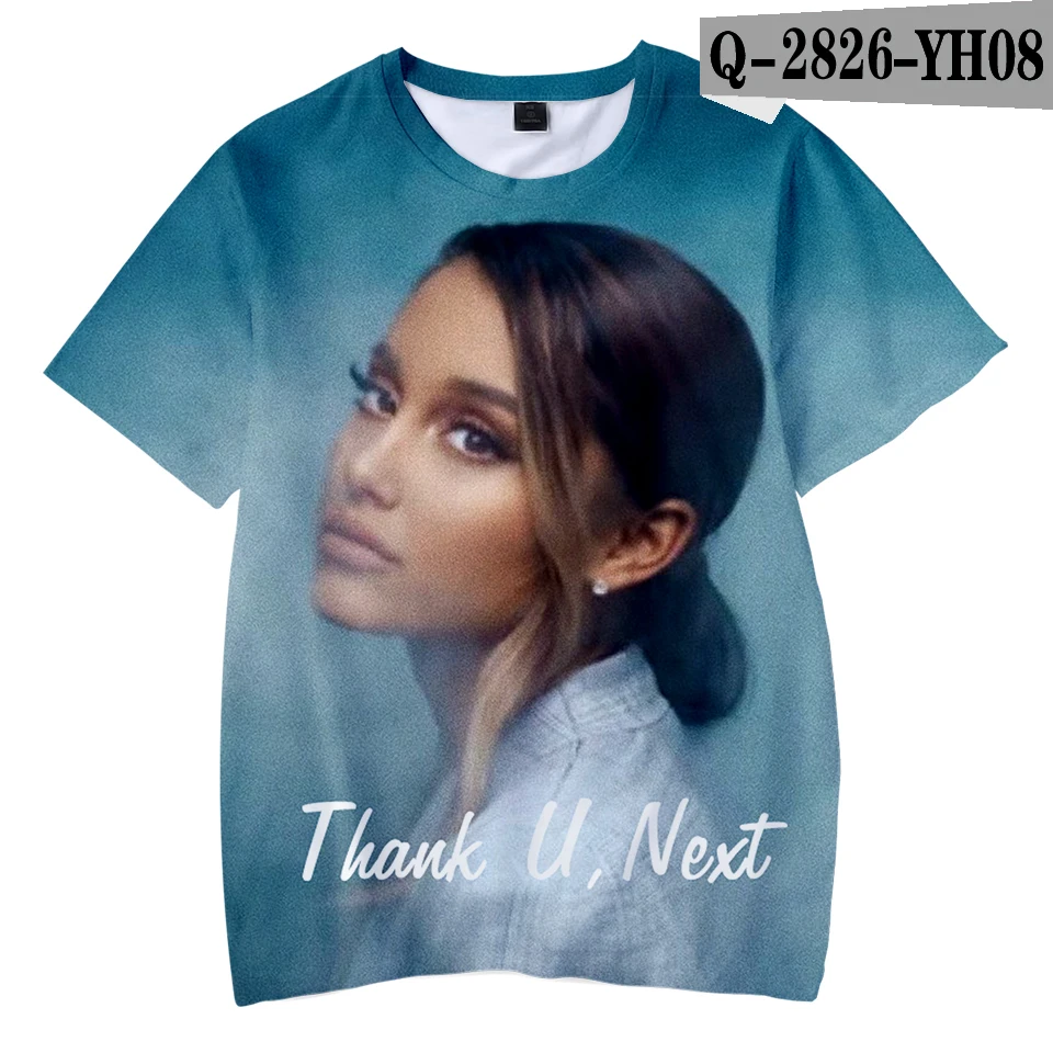 Футболка с 3D принтом «Thank you next Ariana Grande», милая Повседневная модная летняя футболка с круглым вырезом и короткими рукавами для детей - Цвет: 3D