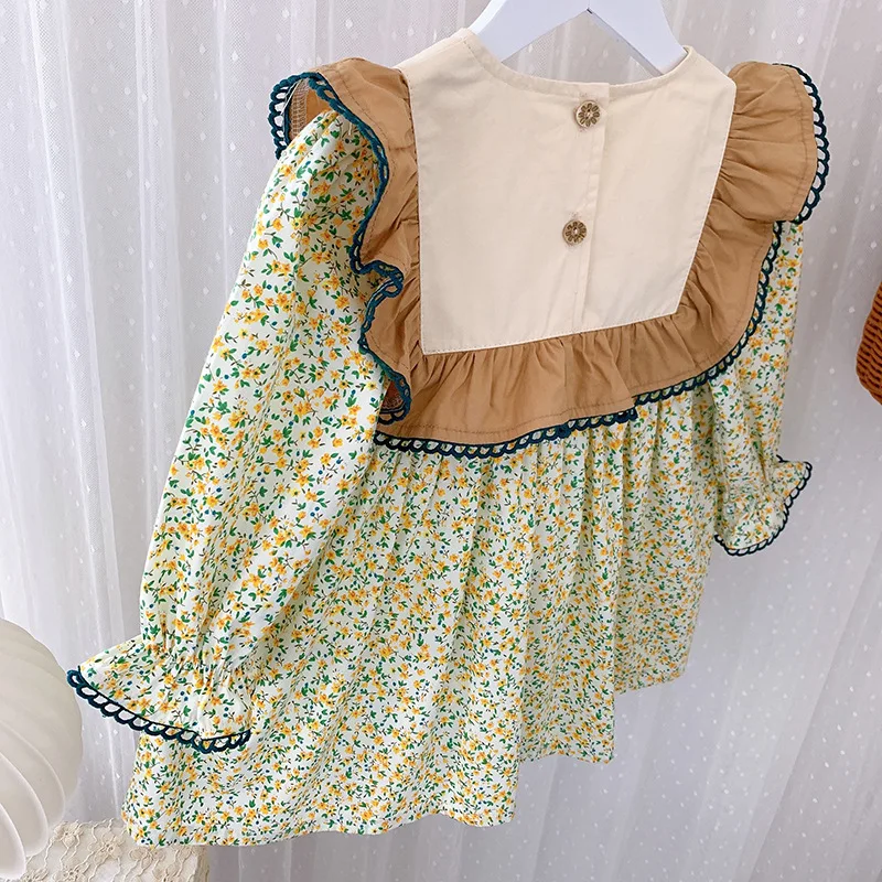 

Girls Dress Spring 2021 New Baby Girls Floral Princess Dresses Toddler Girls Sweet One Piece Children Kids Long Sleeve Frocks