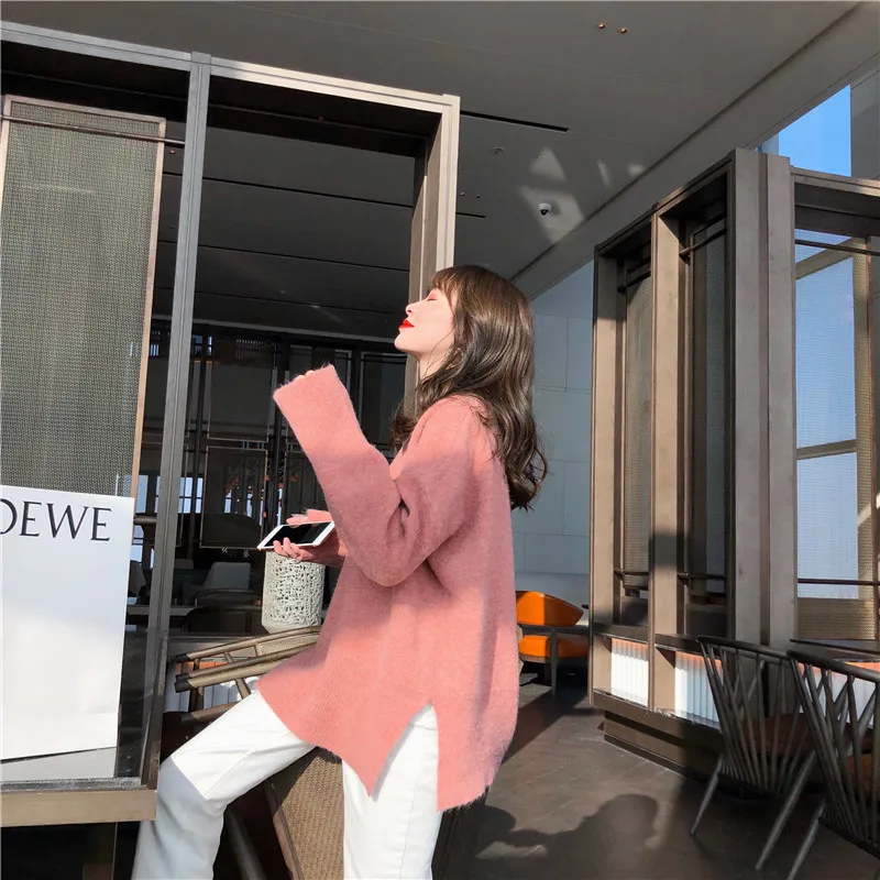 

Свитер, новинка 2020, Женская осенне-зимняя внутренняя одежда, кашемировый свитер, универсальная Свободная верхняя одежда, топ с подкладкой