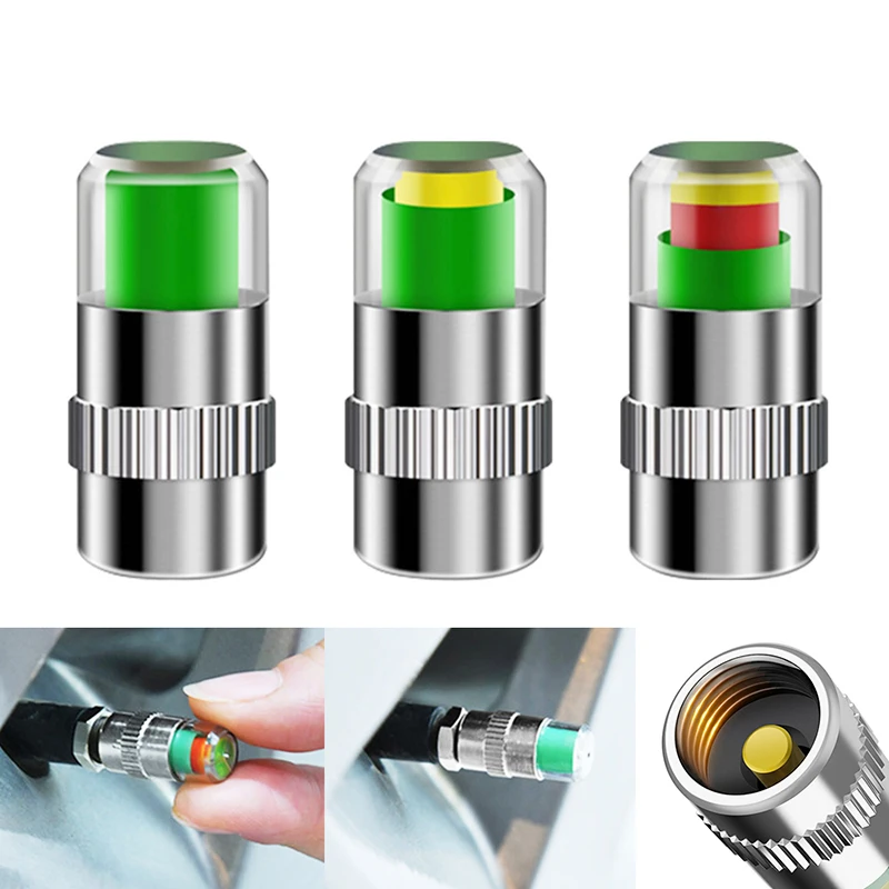 Монитор давления в шинах автомобиля 2 4 Бар колпачок клапана датчик индикатор 3