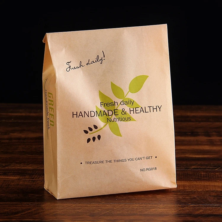 Пакеты хлебопекарные с окошком 50 шт. пакеты из крафт бумаги рисунком зеленого