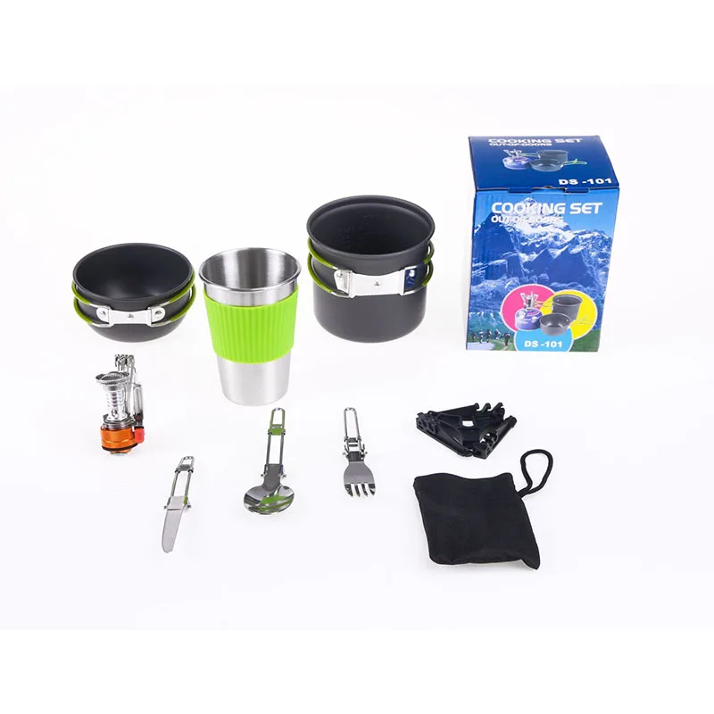 1Set Portable Gas Camping Stove Butane Propane Burner Outdoor Hiking Picnic Cookware portable camping set | Спорт и развлечения