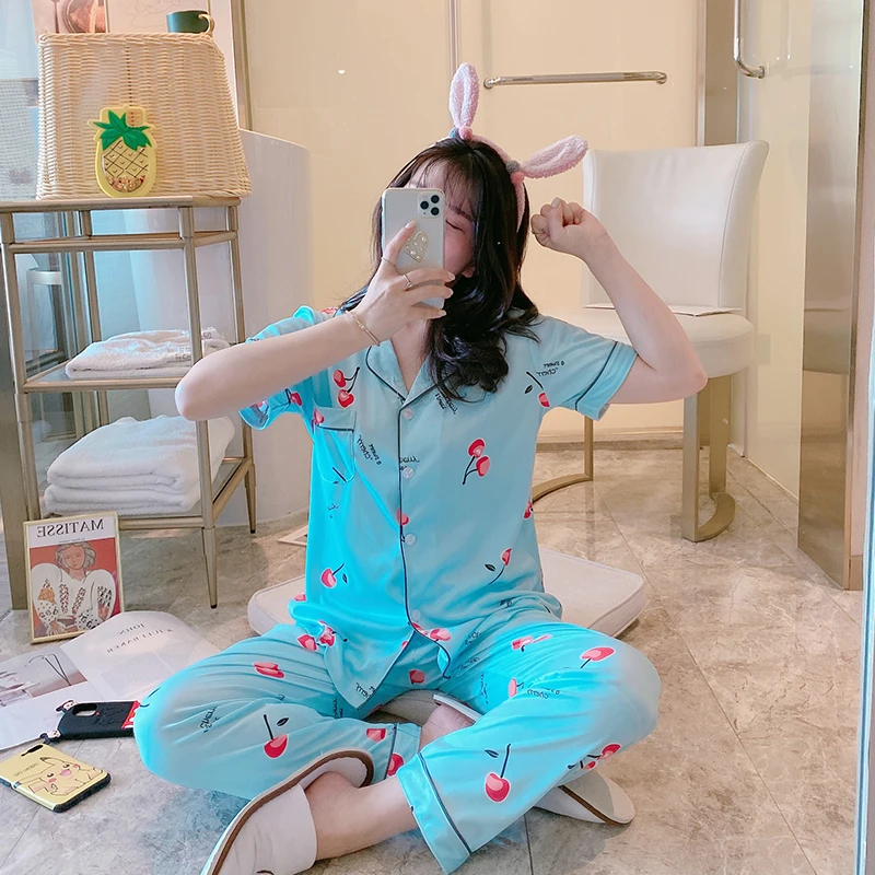 Новинка распродажа Женская домашняя одежда 2020 летний женский пижамный комплект