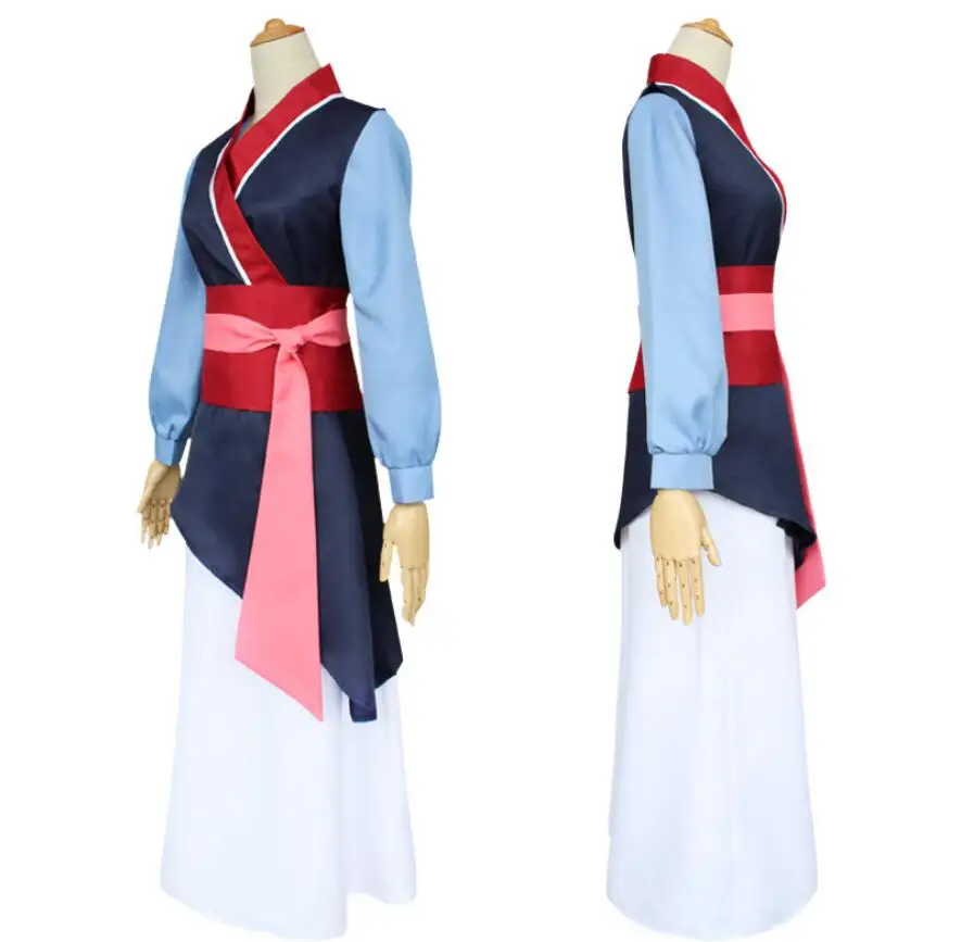 Hua Mulan Dress Cosplay Princess Mulan Costume Kids Women Adults KIDS Long Dress Halloween Cosplay Costume images - 6