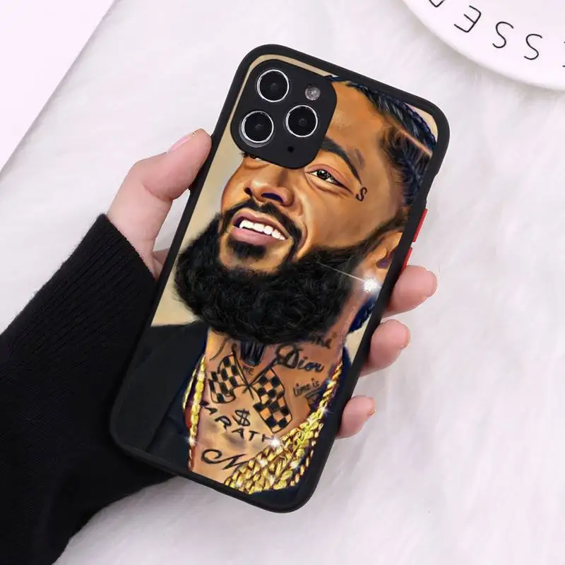 

Rapper Nipsey Hussle Phone Case Matte Transparent for iPhone 7 8 11 12 s mini pro X XS XR MAX Plus cover funda