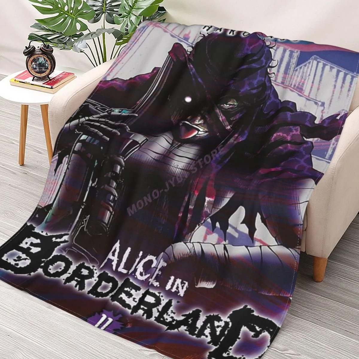 

Alice In Borderland Haro Aso Throw Blanket Sherpa Blanket cover Bedding soft Blankets