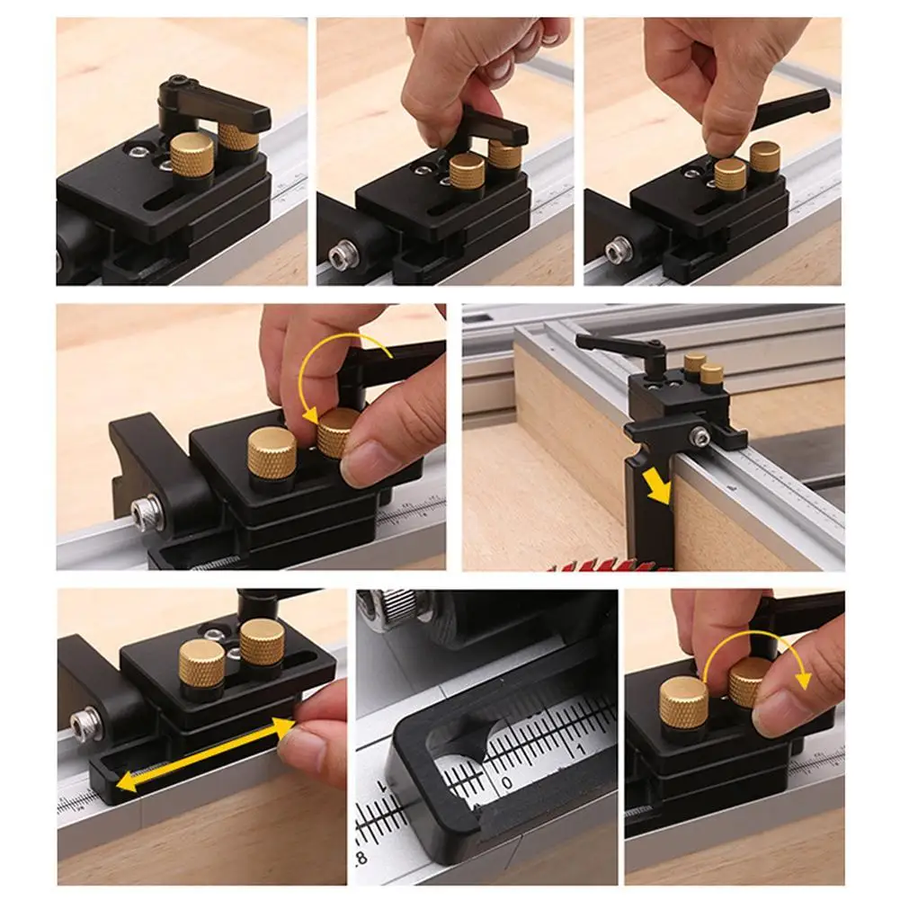 

Miter Track Stop Track Limit For T-Slot T-Tracks Stop Chute Limiter Locator Woodworking DIY Manual Tools Aluminum Alloy 6061