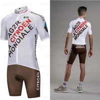 2021 new ag2r mens team cycling jersey bike bib shorts suit ropa ciclismo summer quick dry bicycling maillot pants clothes