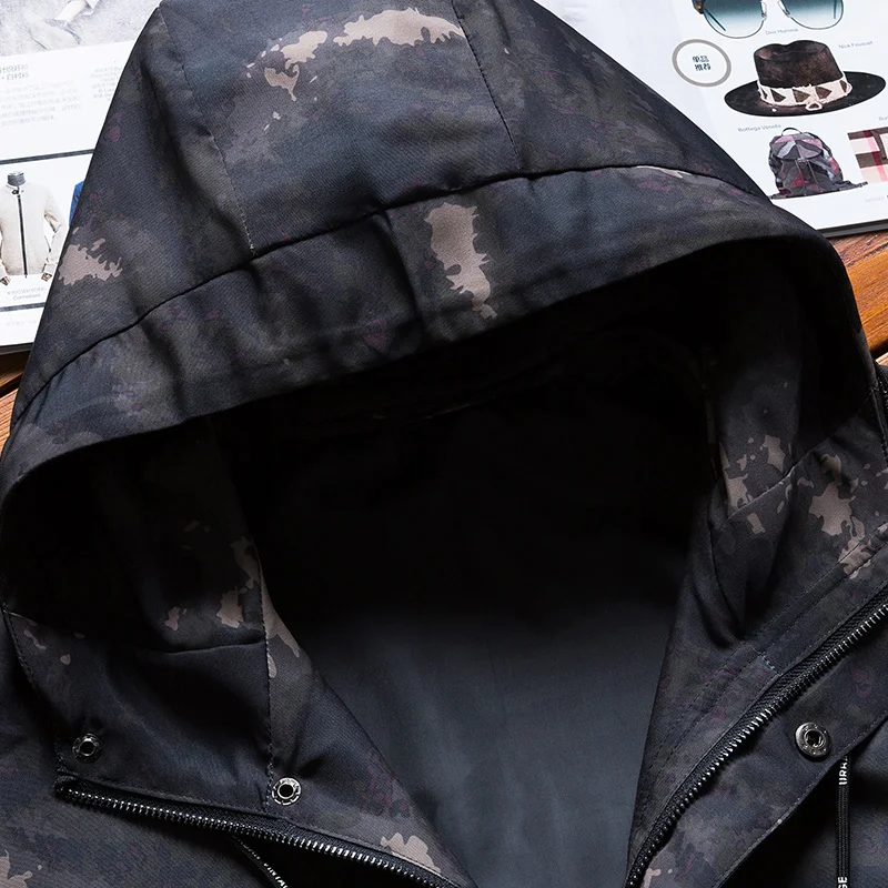 

Pop Leisure Men Jackets Fashion Camouflage Hooded Coat Hooded Top Clothing Printing Mens Windbreaker Jackets Coats Nice
