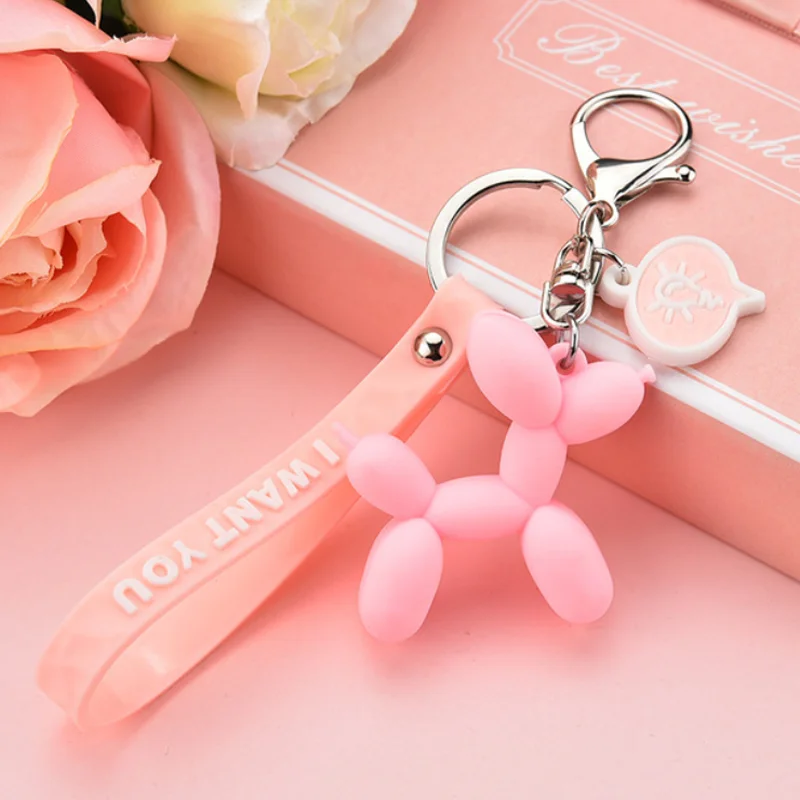 Модный ПВХ резиновый мультяшный шар собака брелок для девочек женщин держатель