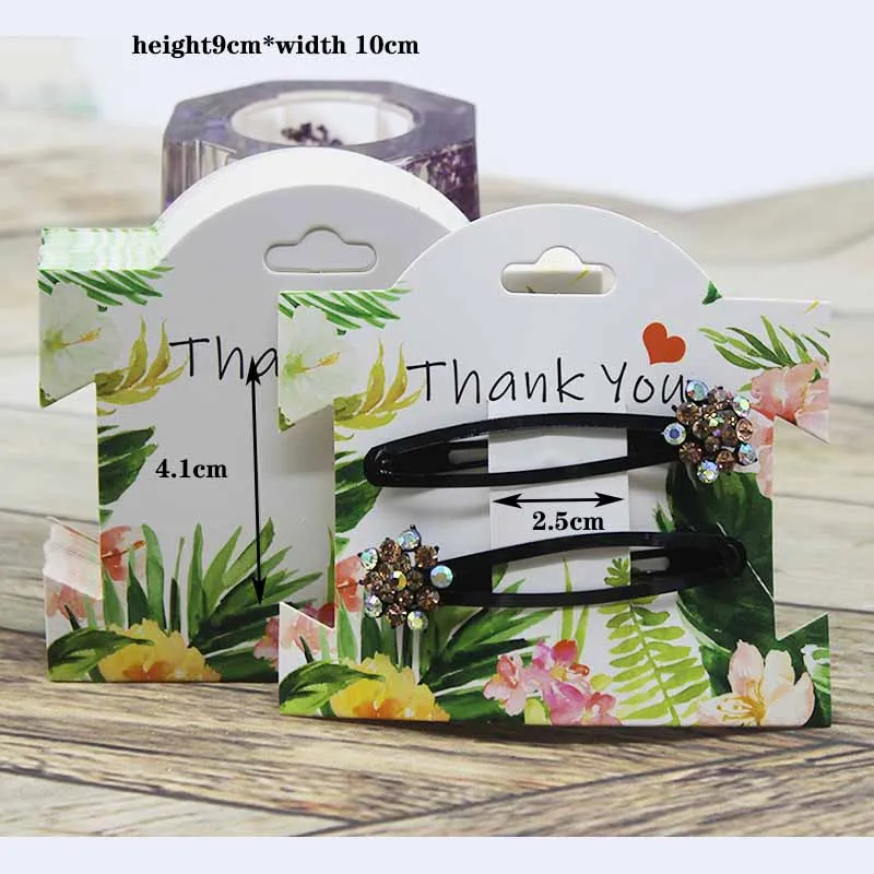 50 шт. крафт бумага для вас заколка волос 9*10 см бижутерия с цветочным дизайном