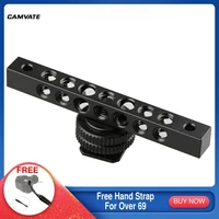 camvate aluminum cheese bar with hot shoe adaptor 14 20 threaded for monitor microphone flash light lcd light mounting