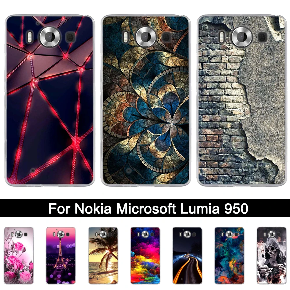 Для Nokia Microsoft Lumia 950 Мягкий чехол из ТПУ для силиконовый задней панели телефона с