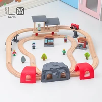 wooden railway track rail wood toy compatible with all brands of wooden train track educational toys for boys and girls gifts