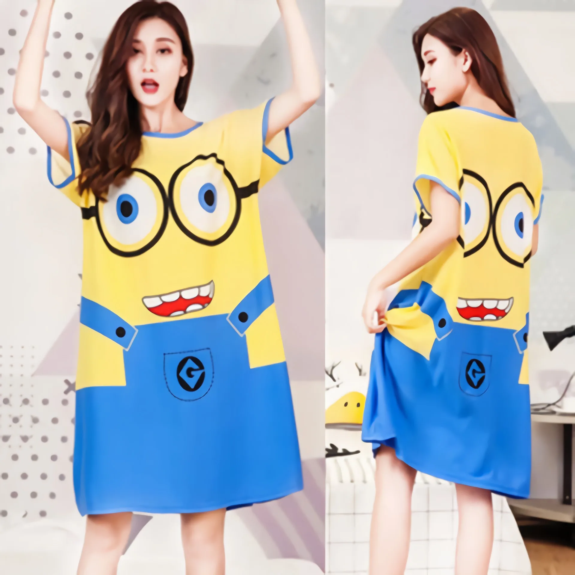 Милые девушки Тоторо ночная рубашка милый костюм с рисунком героев из