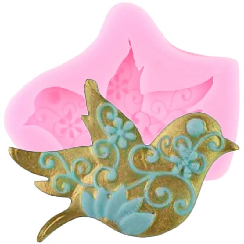 3D голубь птицы Силиконовые формы вечерние кекс Topper инструменты для украшения