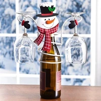 christmas wine bottle glass holders santa claus wine bottle cover snowman dwarf rack festival christmas decorations for home