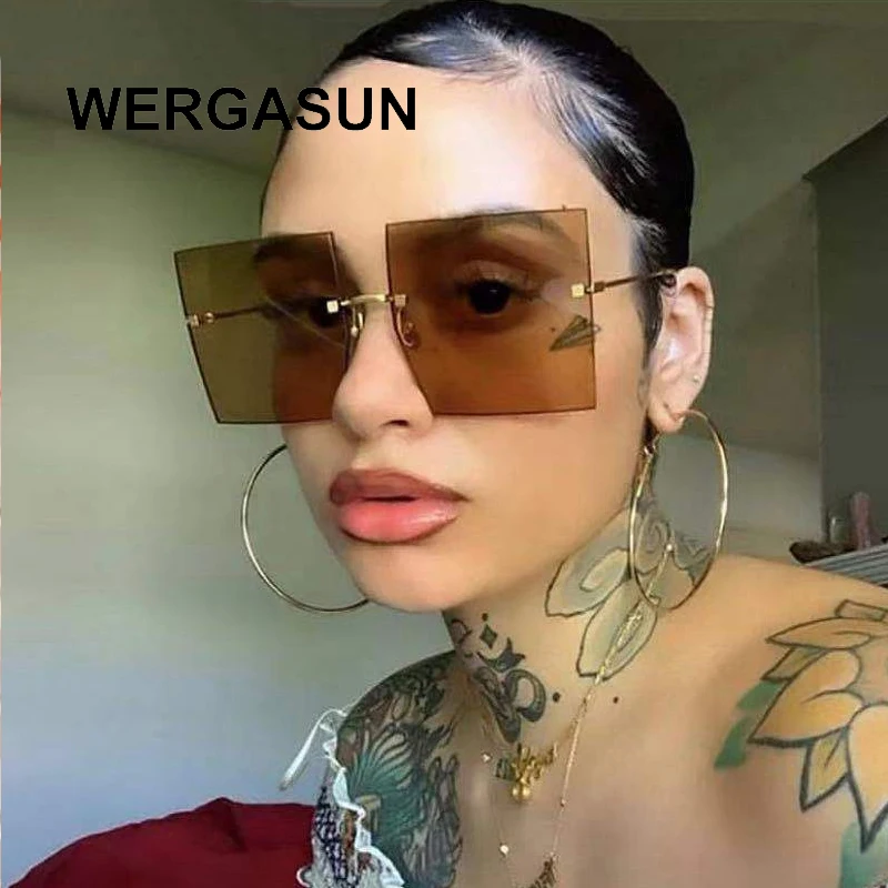 WERGASUN негабаритные солнцезащитные очки с квадратными линзами Для женщин ретро