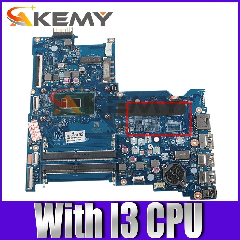 

FOR HP TPN-C125 2016 15-AC 15-AY laptop motherboard,BDL50 LA-D704P 909168-601 854946-601 mainboard With I3 CPU DDR4 100% TEST OK